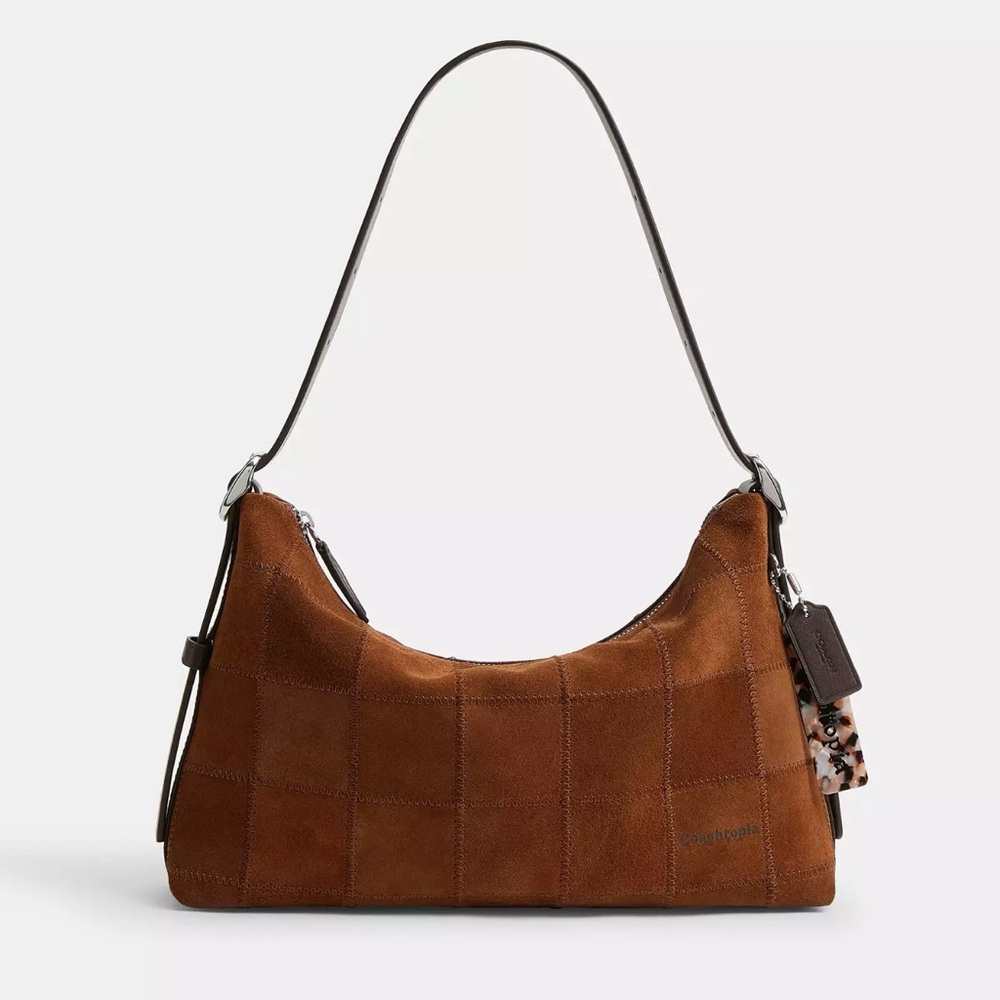 NEW Coach Alter/Ego Slouchy Shoulder Bag In Checkerboard Upcrafted Suede